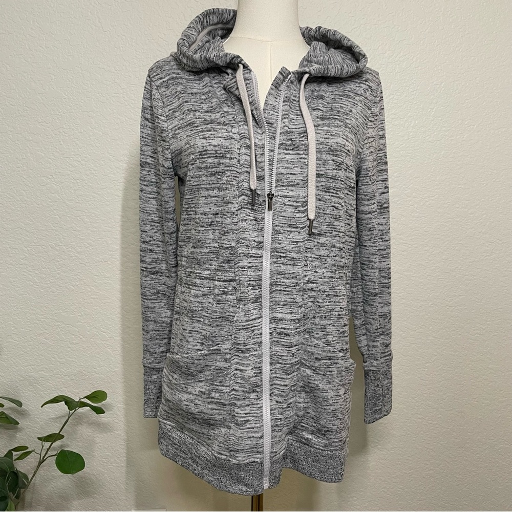 Athleta Gray Zip-Up Hoodie Jacket Long Sleeve